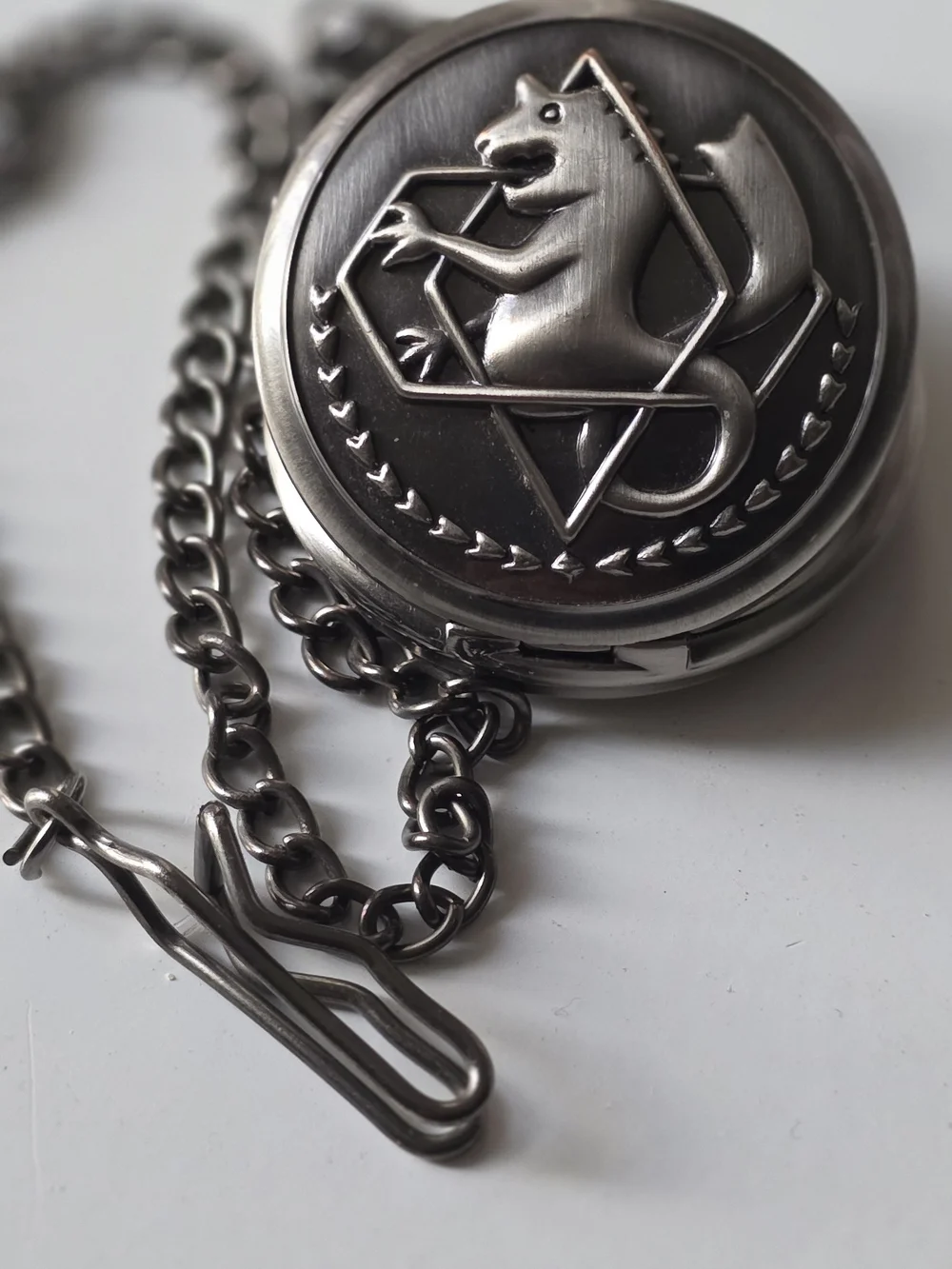 Silver Pocket Watch with Roman Dial - Full Metal Alchemist